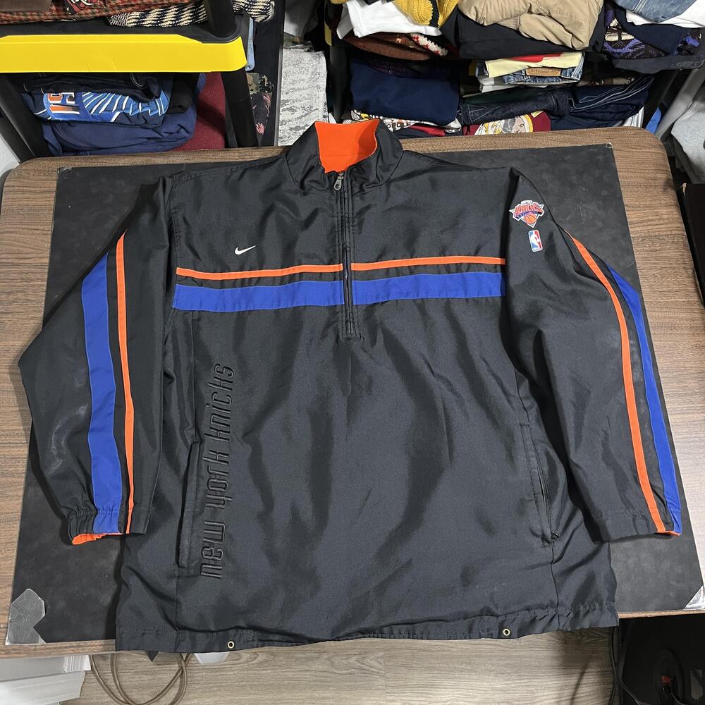 New York Knicks Jacket Players Warm Up NBA Basketball Nike Reversible Sideline